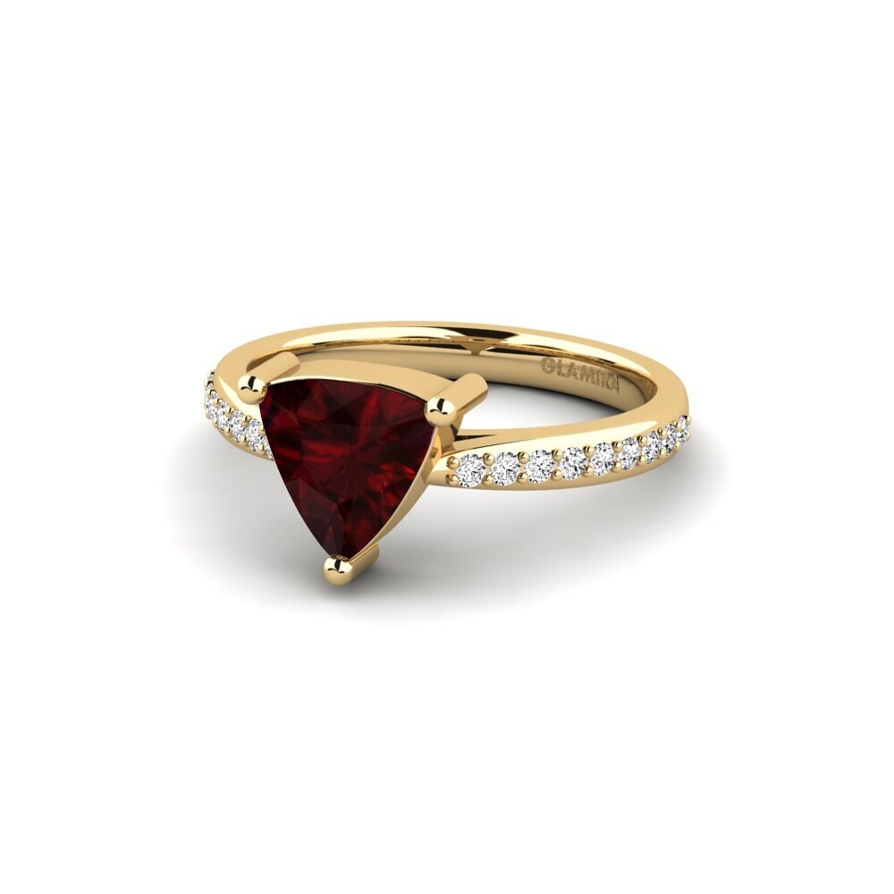 Trillion Garnet Engagement Ring Frec - Trillion