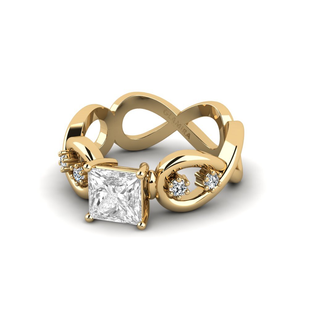 Topacio blanco Anillo de compromiso Guld - Princess