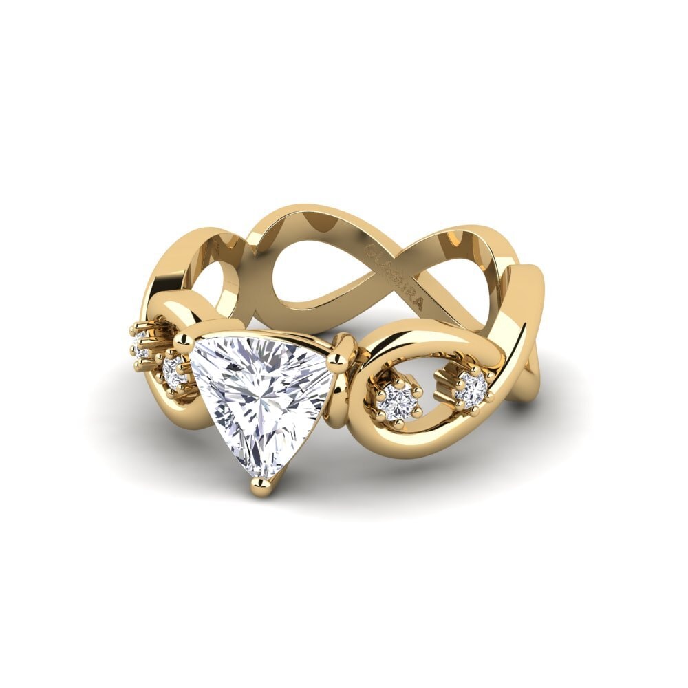 Trillion Diamond Engagement Ring Guld - Trillion