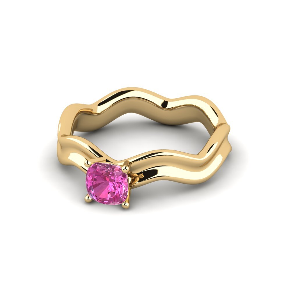 Topacio Rosa Anillo de compromiso Gungtes - Cushion