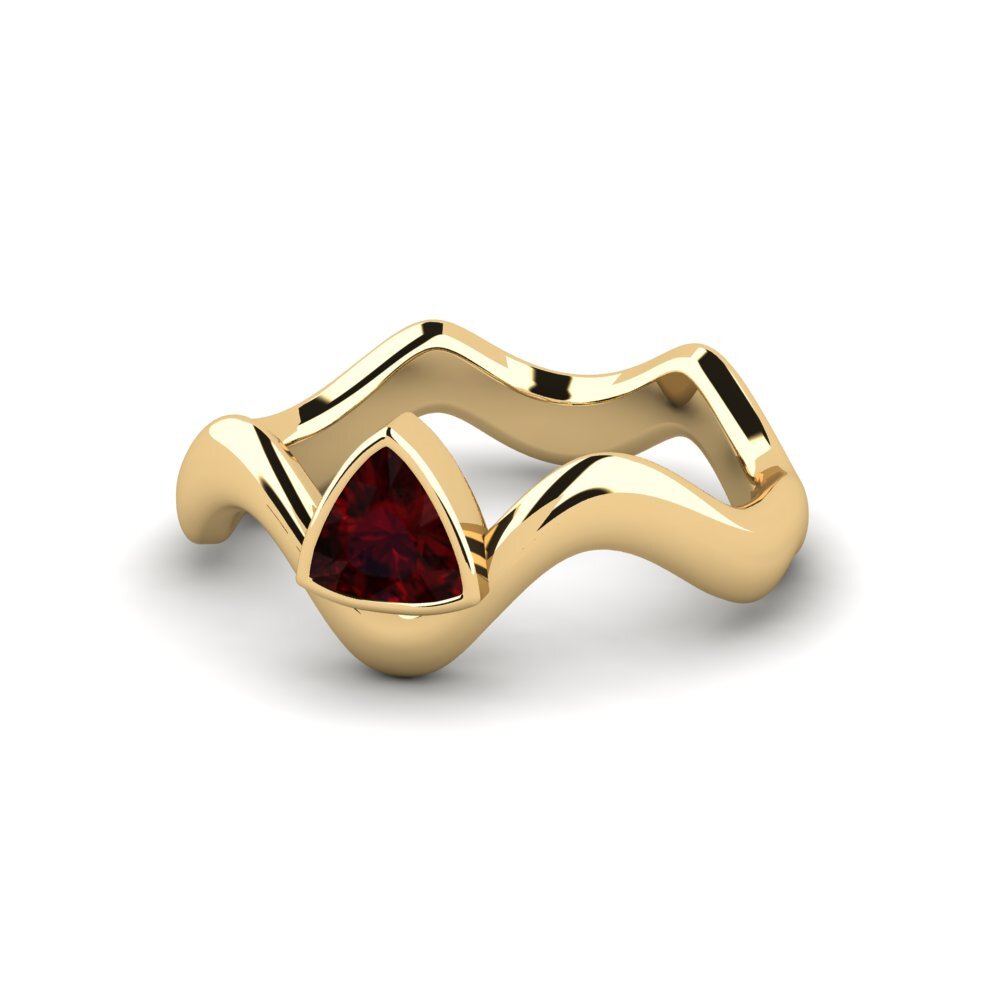 Trillion Garnet Engagement Ring Junpo - Trillion