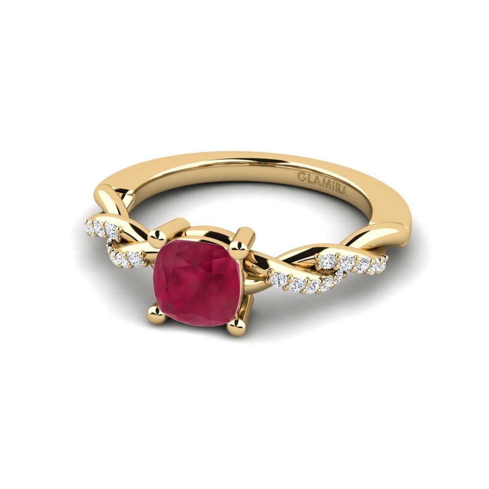 Ruby Engagement Ring Wicat - Cushion