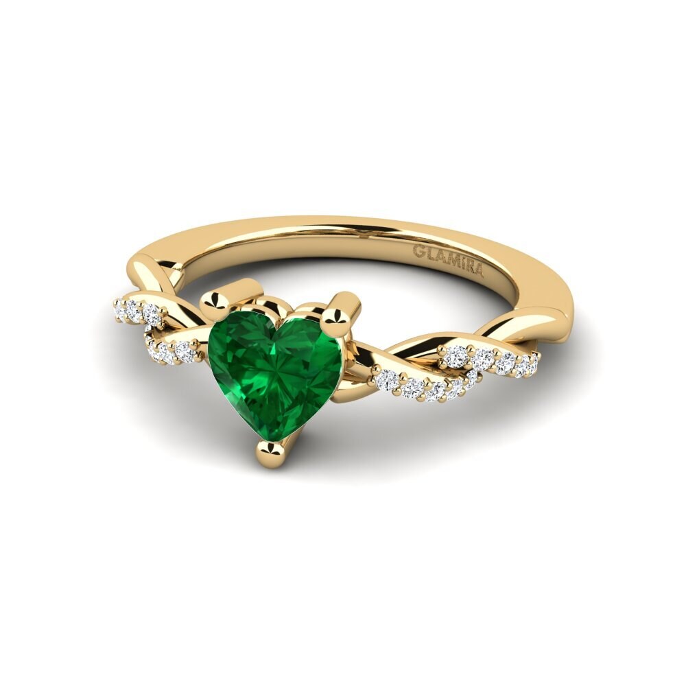 Emerald (Lab Created) Engagement Ring Wicat - Heart