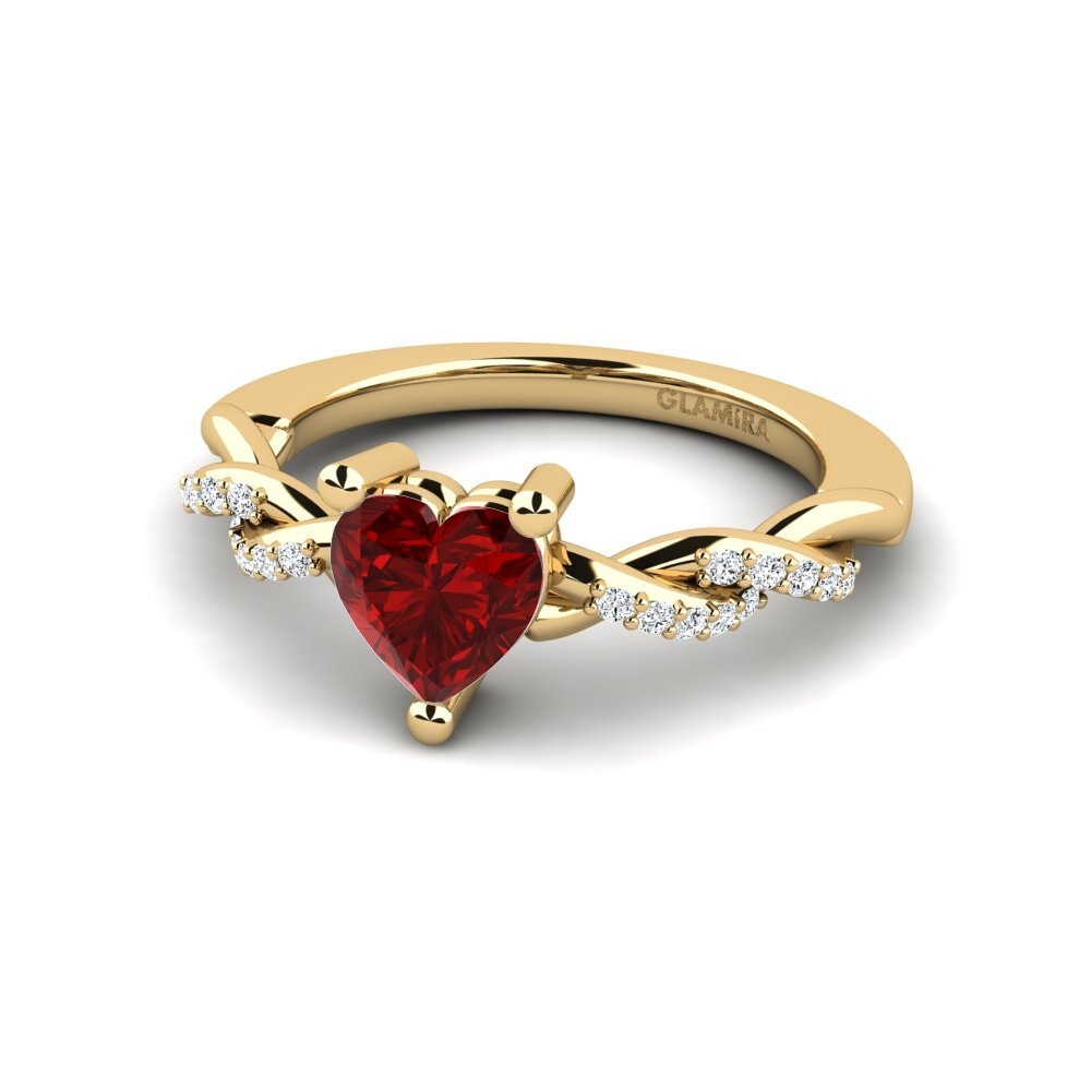 Ruby (Lab Created) Engagement Ring Wicat - Heart