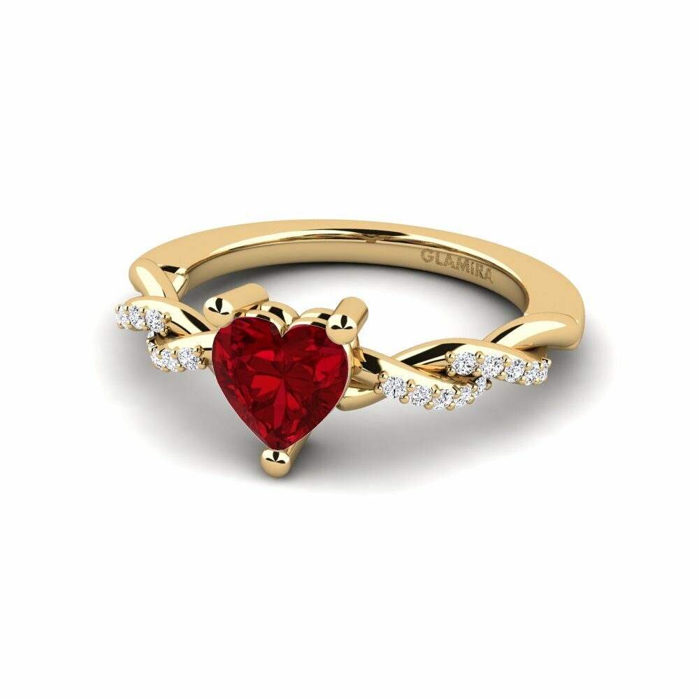 Red Zirconia Engagement Ring Wicat - Heart
