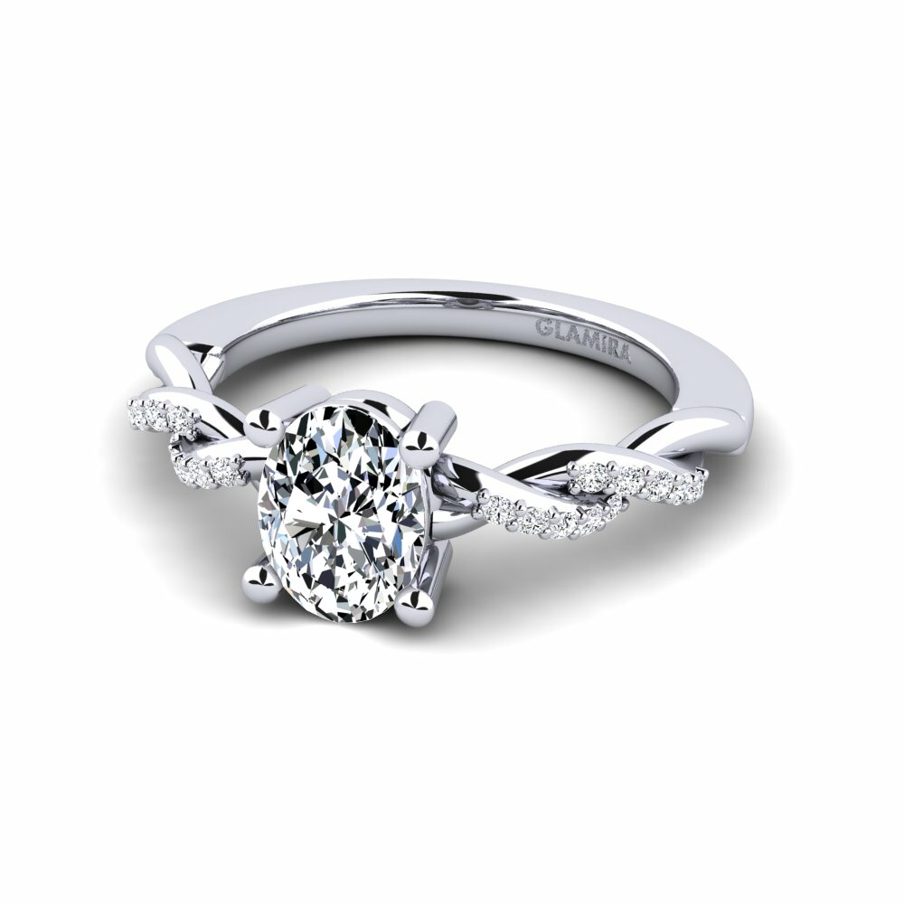 Platino Anillo de compromiso Wicat - Oval