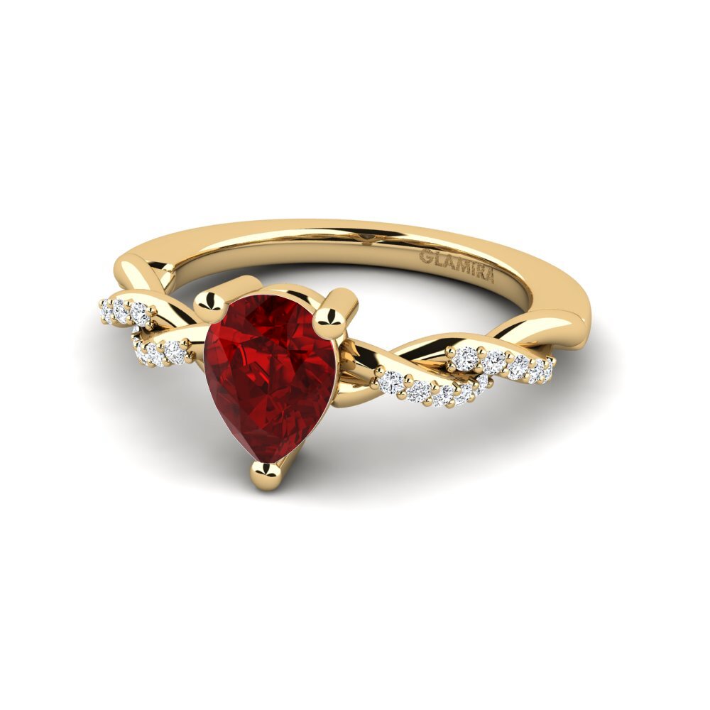 Ruby (Lab Created) Engagement Ring Wicat - Pear