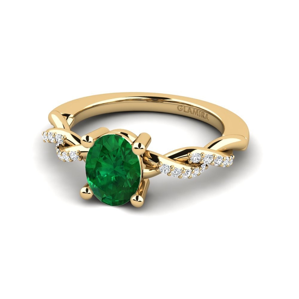 Emerald (Lab Created) Engagement Ring Wicat - Oval