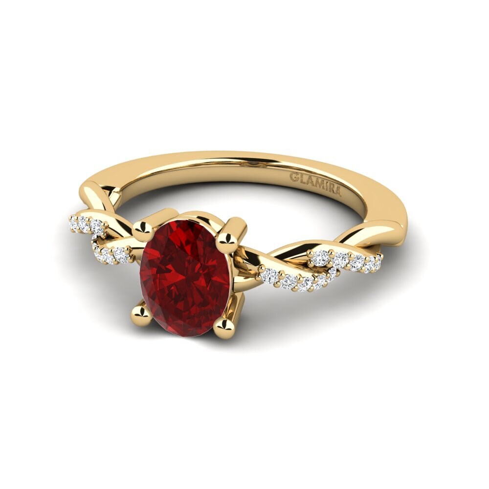 Ruby (Lab Created) Engagement Ring Wicat - Oval