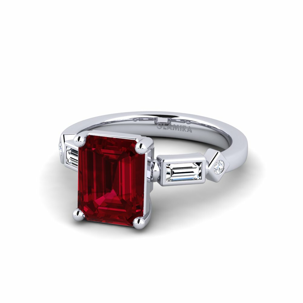 Zircone Rouge Bague de fiançailles Conga - Emerald