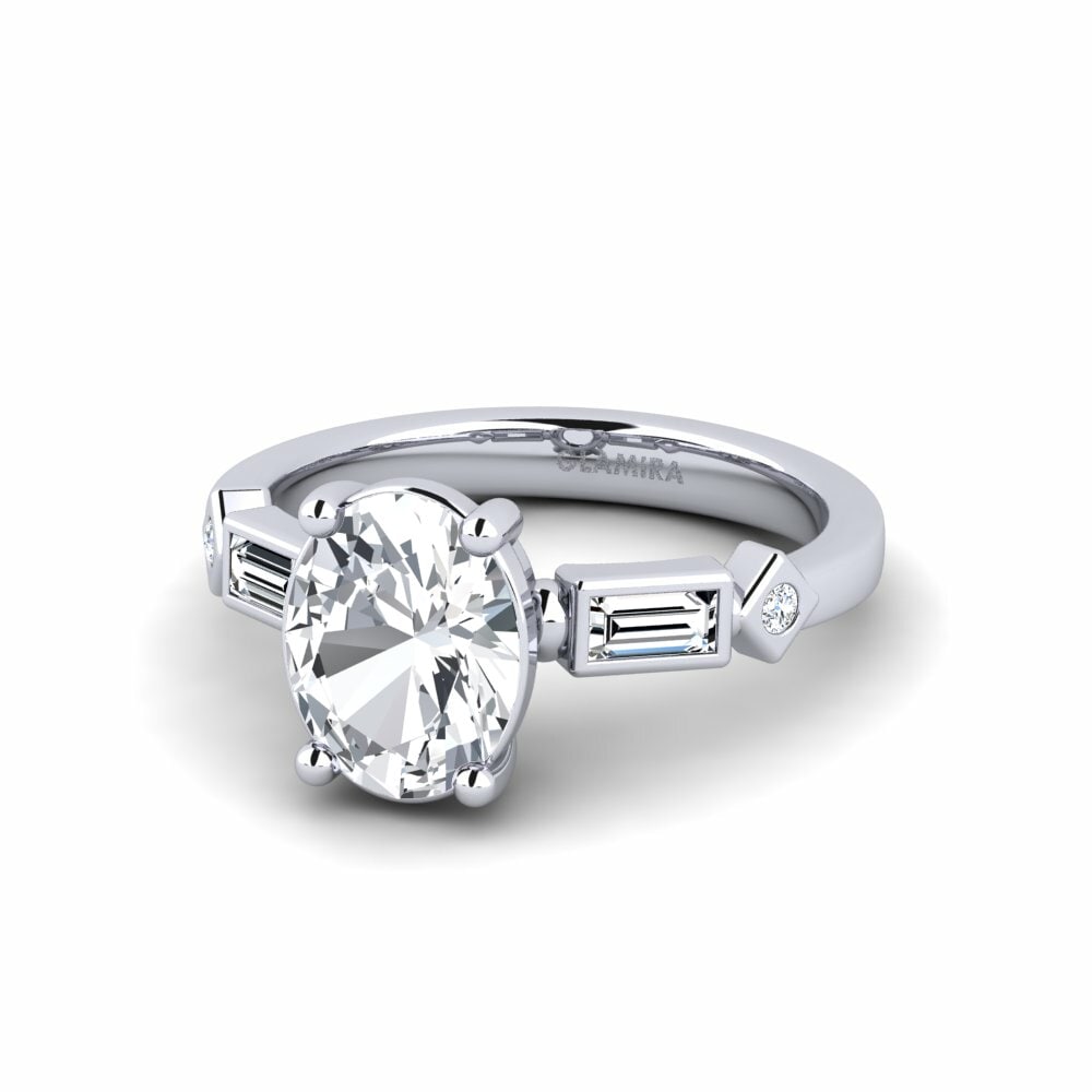 Circón Blanco Anillo de compromiso Conga - Oval