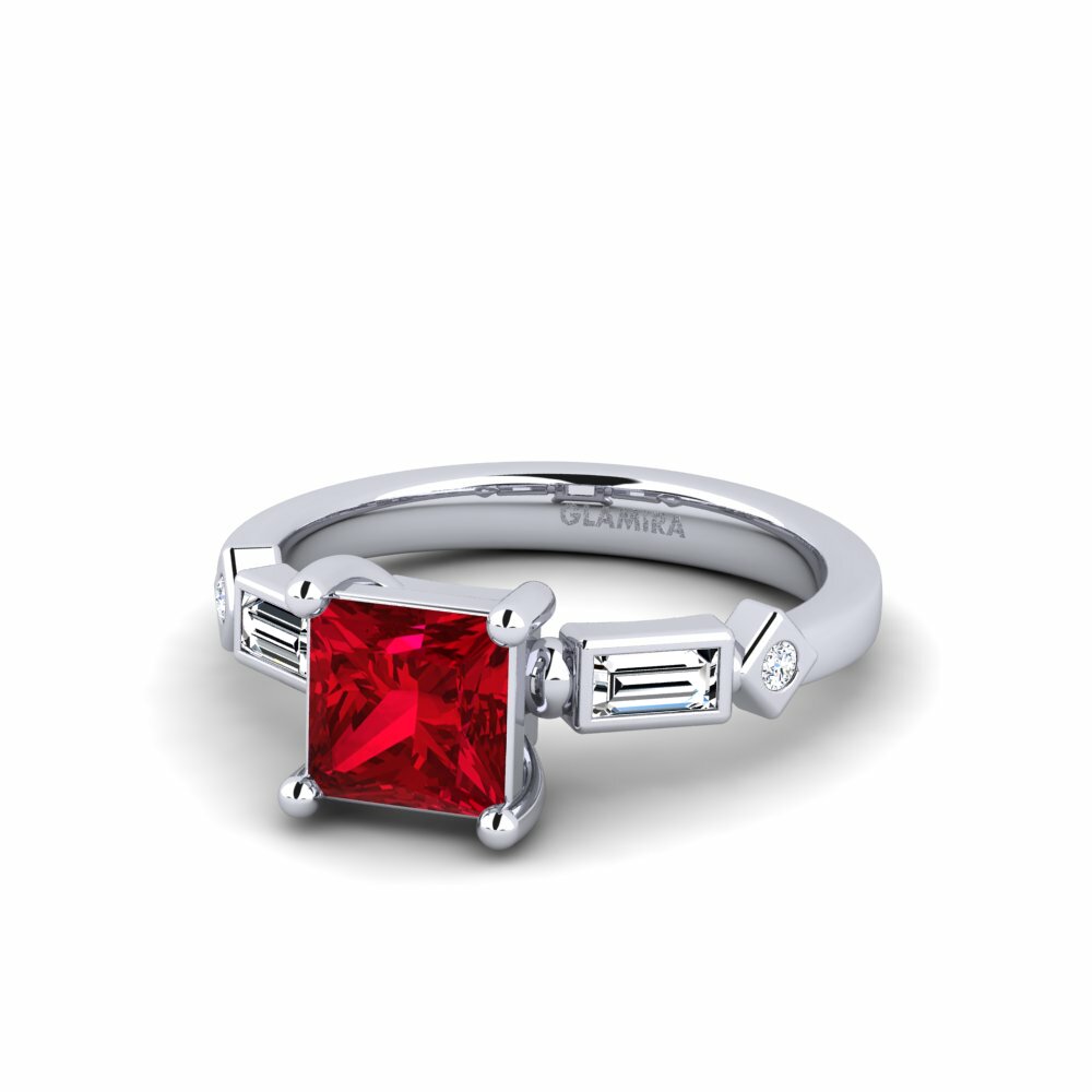 Zircone Rouge Bague de fiançailles Conga - Princess