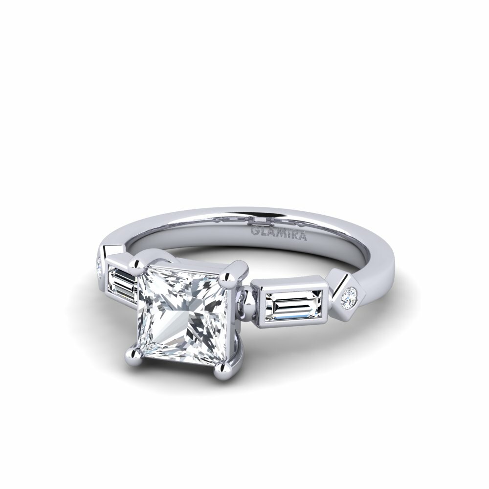 Circón Blanco Anillo de compromiso Conga - Princess