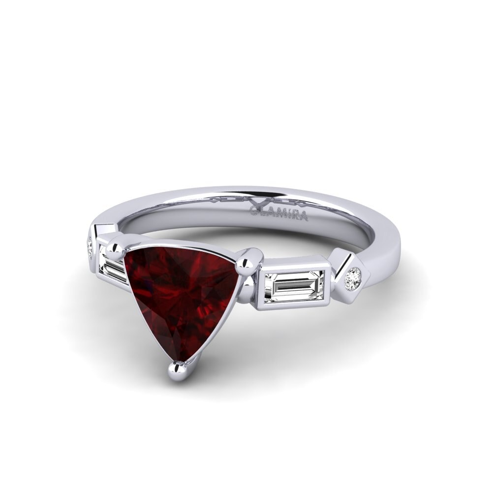 Trillion Garnet Engagement Ring Conga - Trillion