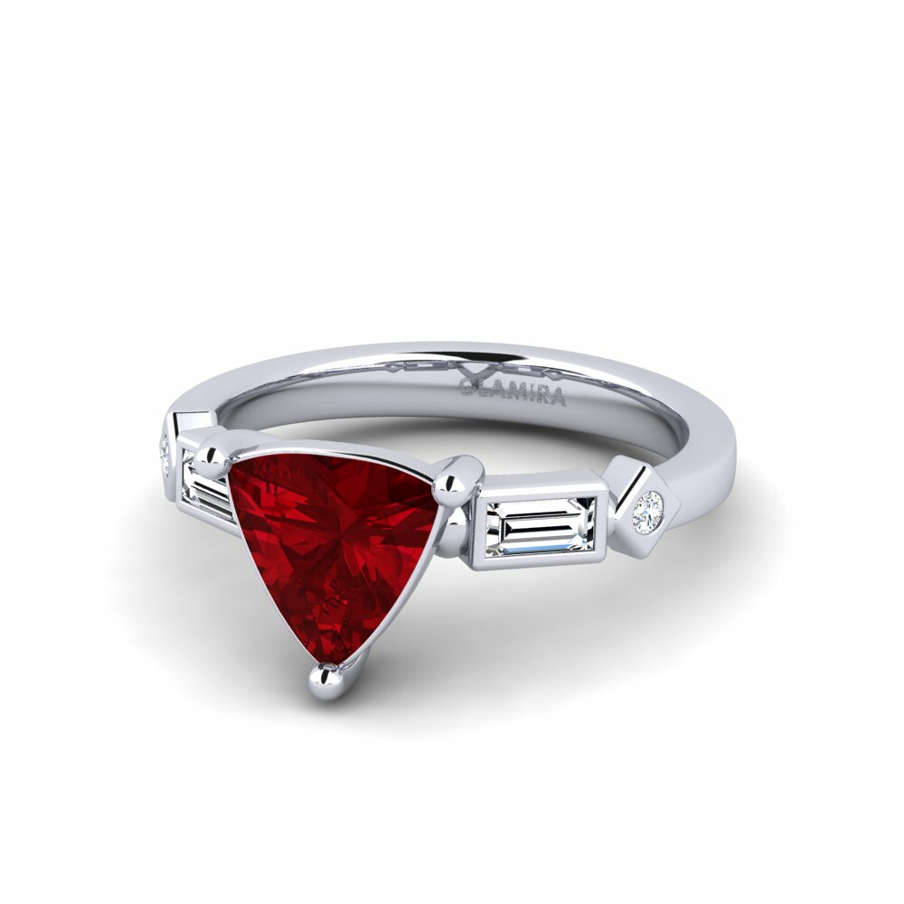 Zircone Rouge Bague de fiançailles Conga - Trillion