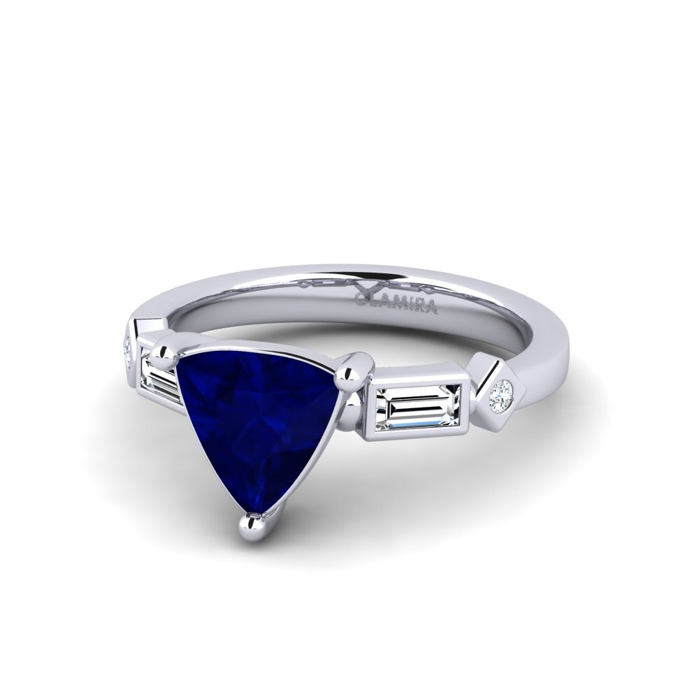 Trillion Sapphire Engagement Ring Conga - Trillion