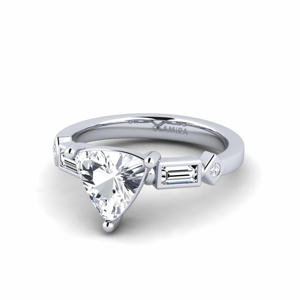 Circón Blanco Anillo de compromiso Conga - Trillion