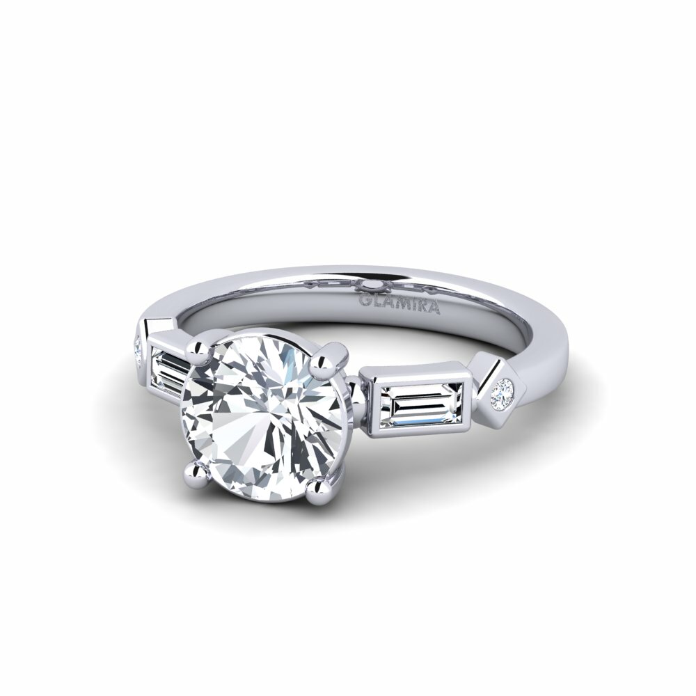 Circón Blanco Anillo de compromiso Conga - Round