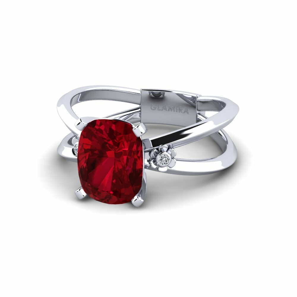 Zircone Rouge Bague de fiançailles Dallso - Cushion