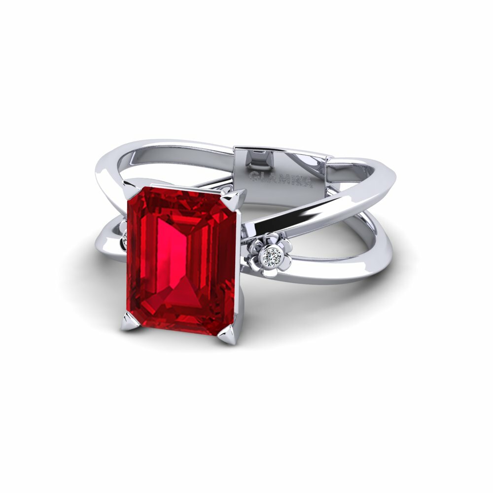 Zircone Rouge Bague de fiançailles Dallso - Emerald