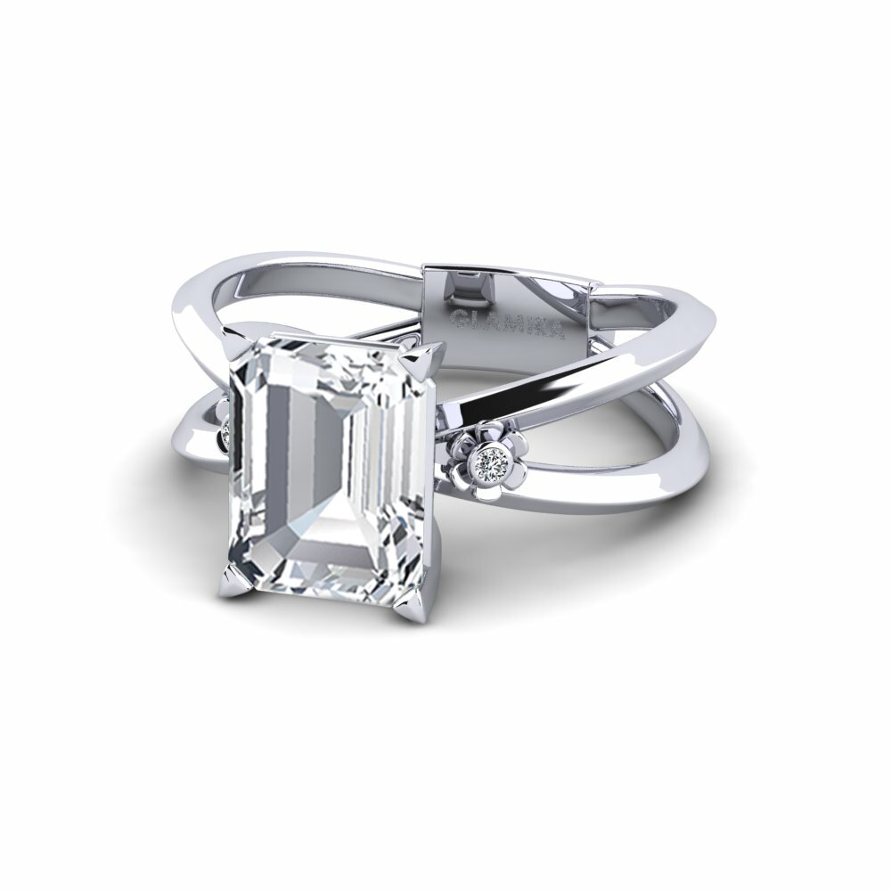 Circón Blanco Anillo de compromiso Dallso - Emerald