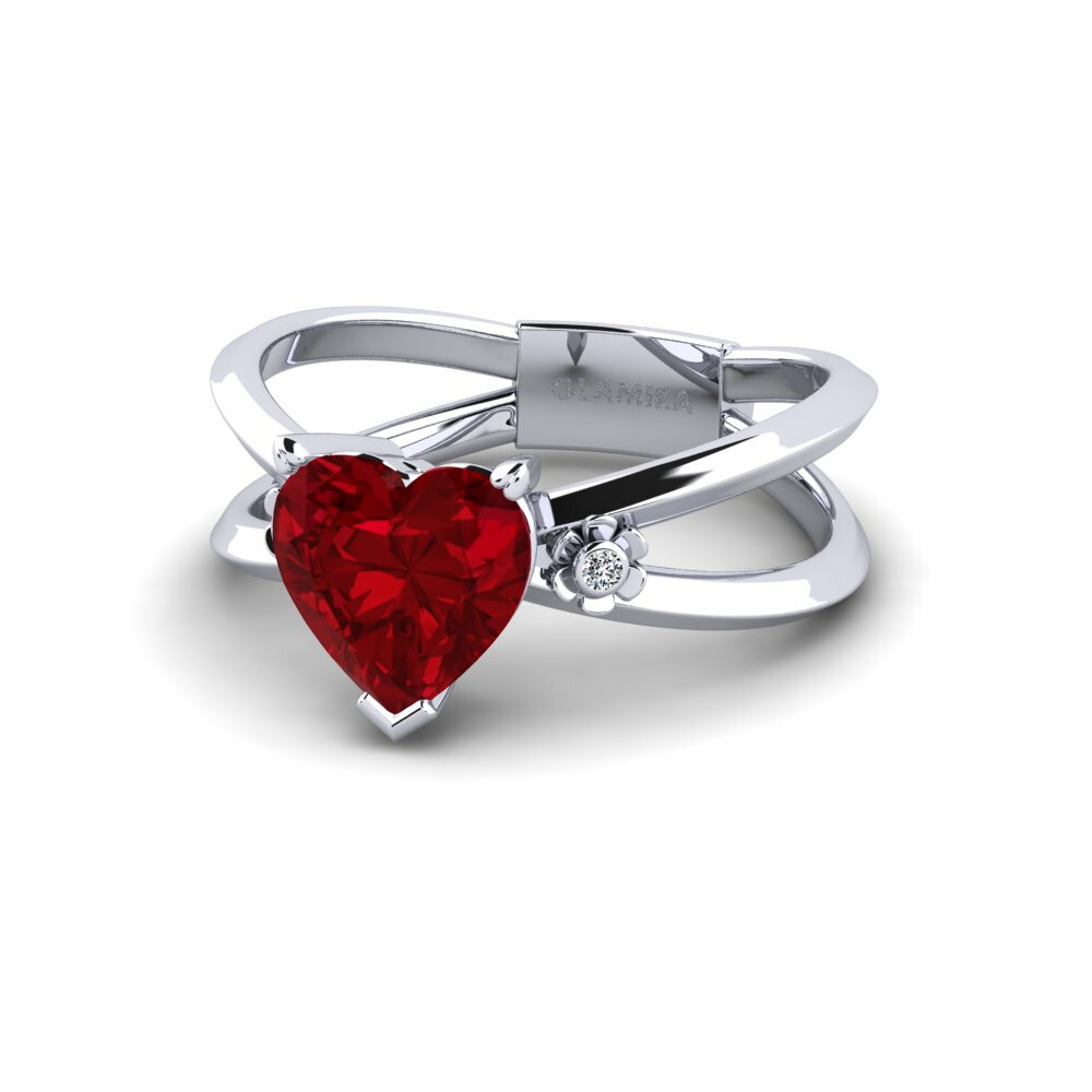 Zircone Rouge Bague de fiançailles Dallso - Heart