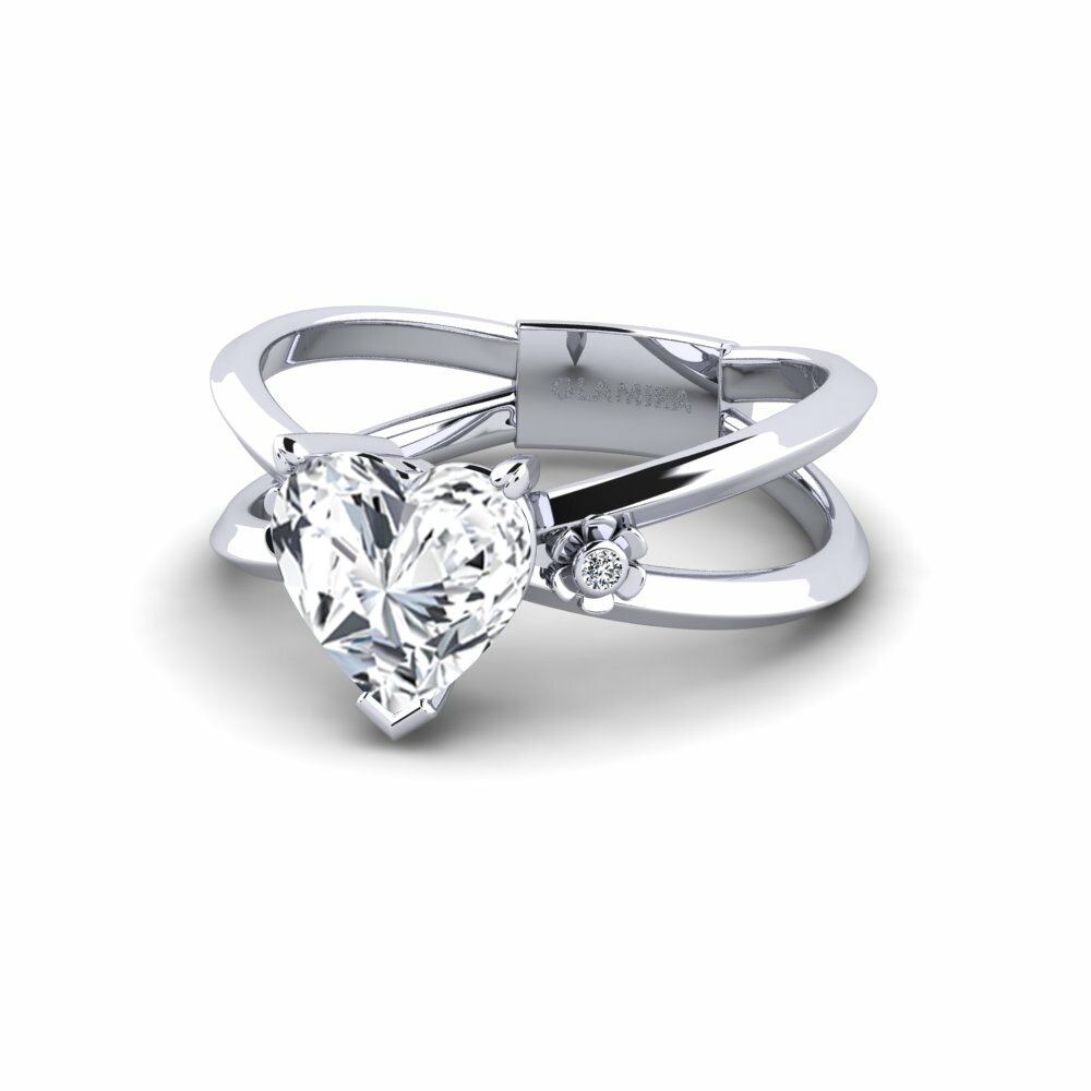Circón Blanco Anillo de compromiso Dallso - Heart