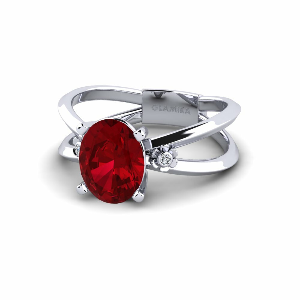 Zircone Rouge Bague de fiançailles Dallso - Oval