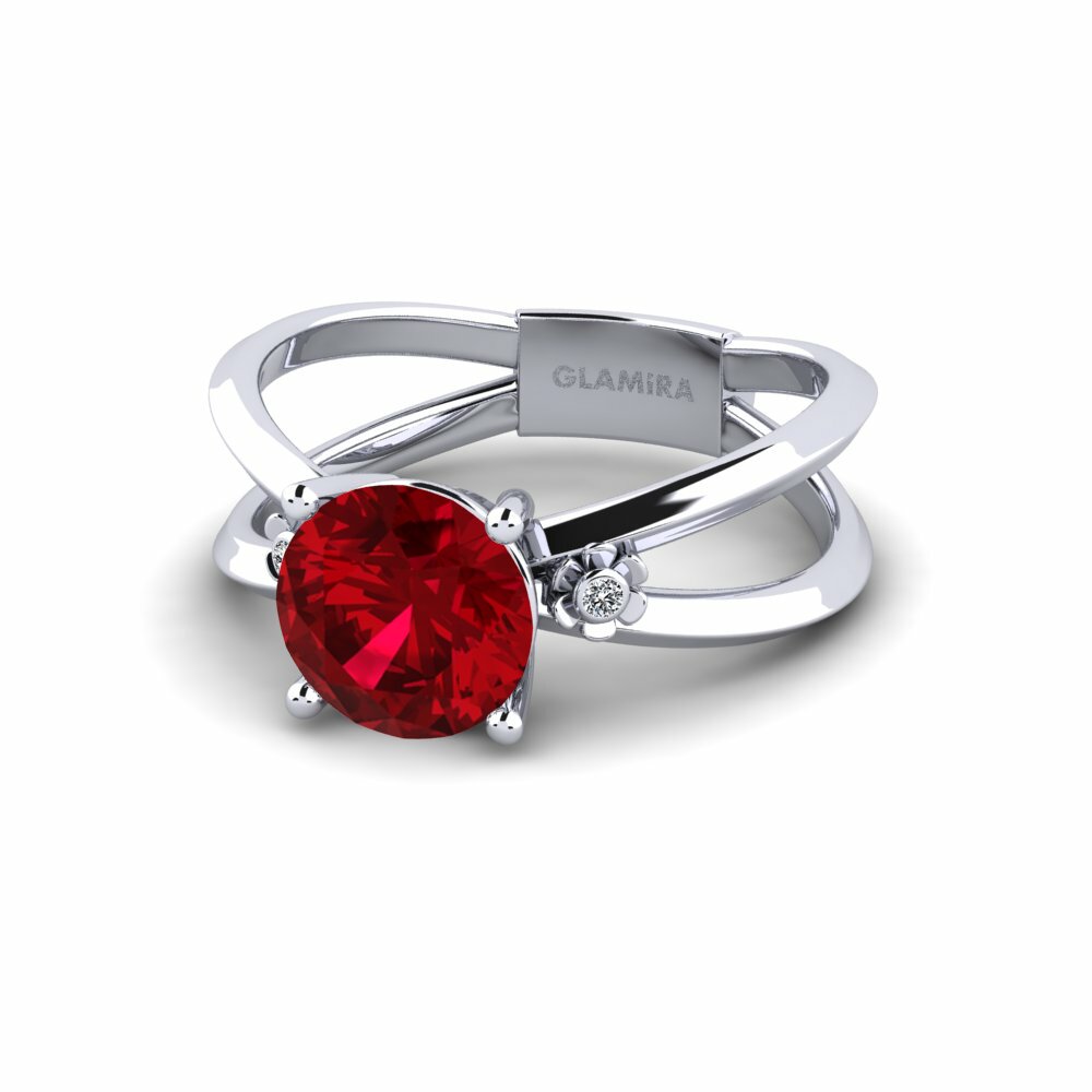 Zircone Rouge Bague de fiançailles Dallso - Round