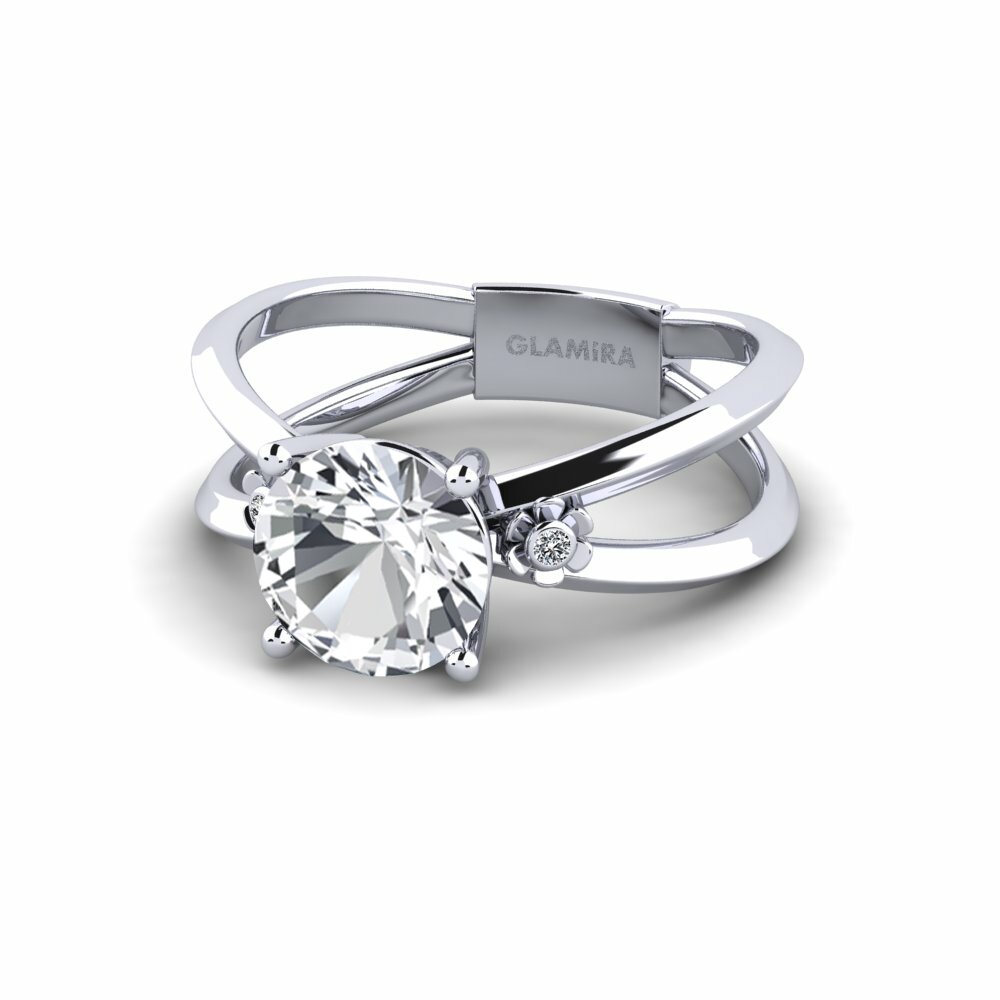 Circón Blanco Anillo de compromiso Dallso - Round