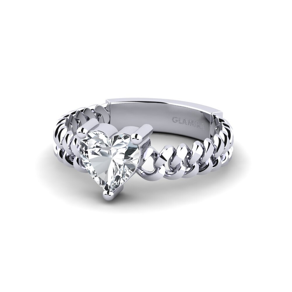 Circón Blanco Anillo de compromiso Ducta - Heart