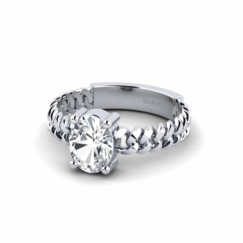 Circón Blanco Anillo de compromiso Ducta - Oval