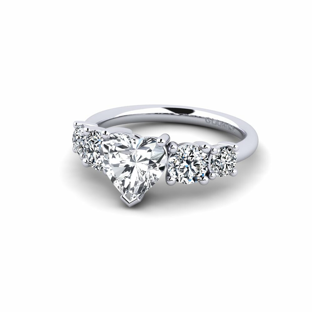Circón Blanco Anillo de compromiso Ebulga - Heart