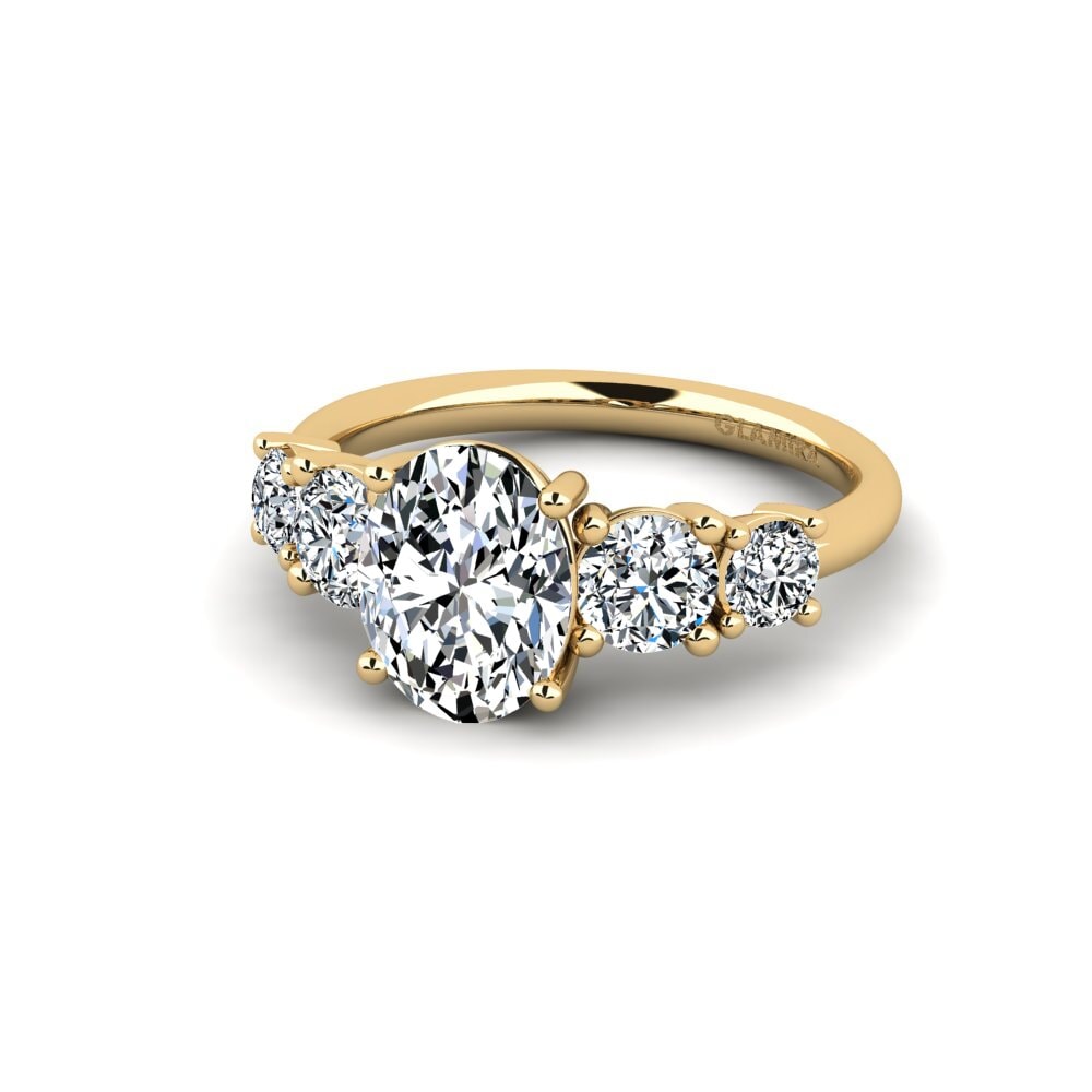 Gelbgold 585 Verlobungsring Ebulga - Oval
