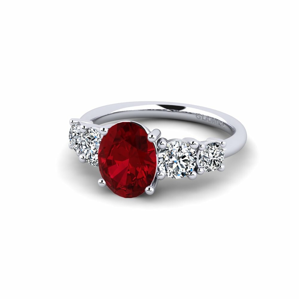 Zircone Rouge Bague de fiançailles Ebulga - Oval