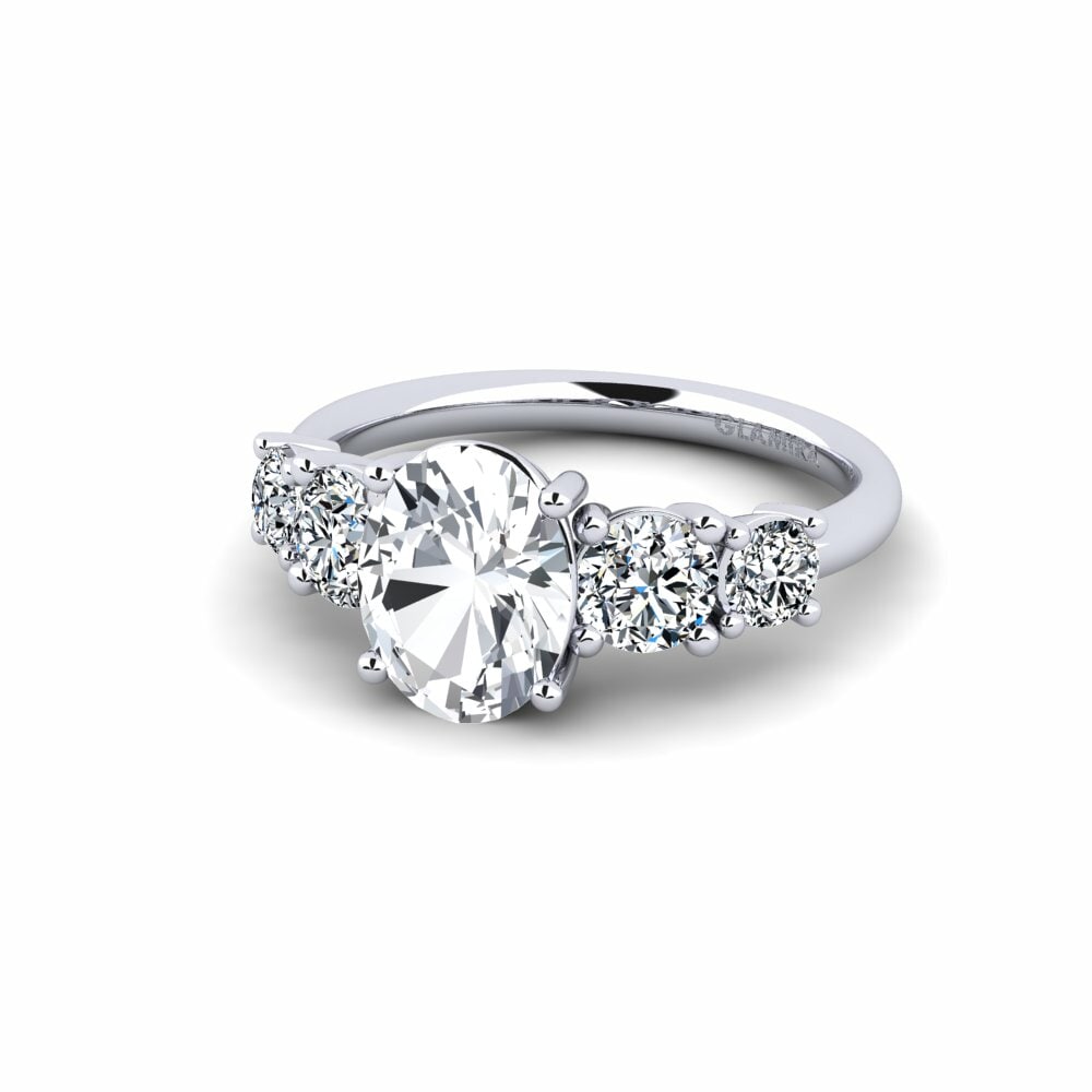Circón Blanco Anillo de compromiso Ebulga - Oval