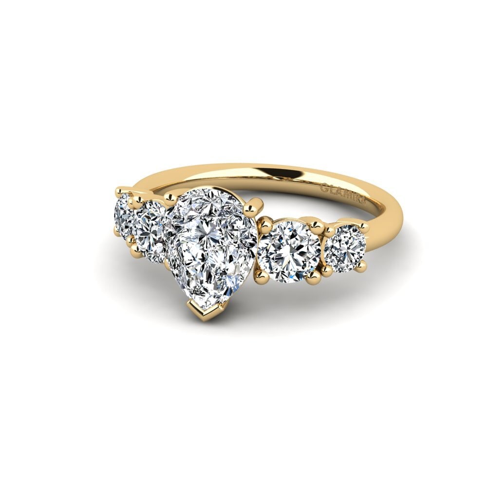 Gelbgold 585 Verlobungsring Ebulga - Pear