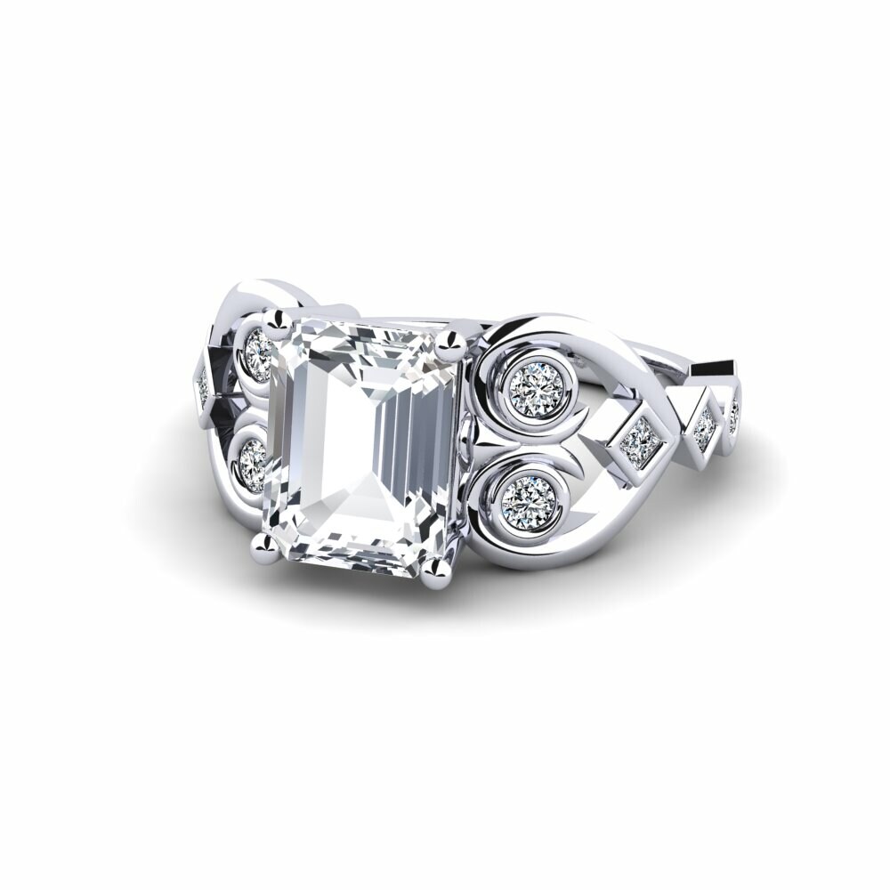 Circón Blanco Anillo de compromiso Enplis - Emerald