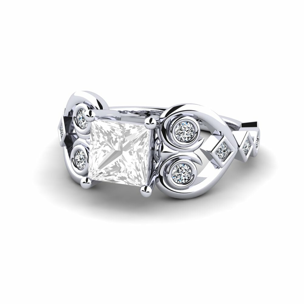 Topaze Blanche Bague de fiançailles Enplis - Princess