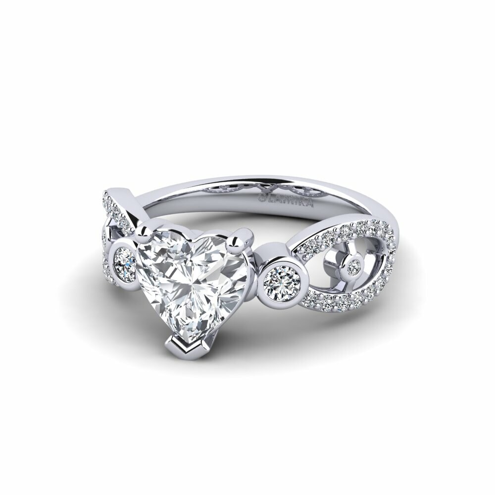 Circón Blanco Anillo de compromiso Fakisha - Heart