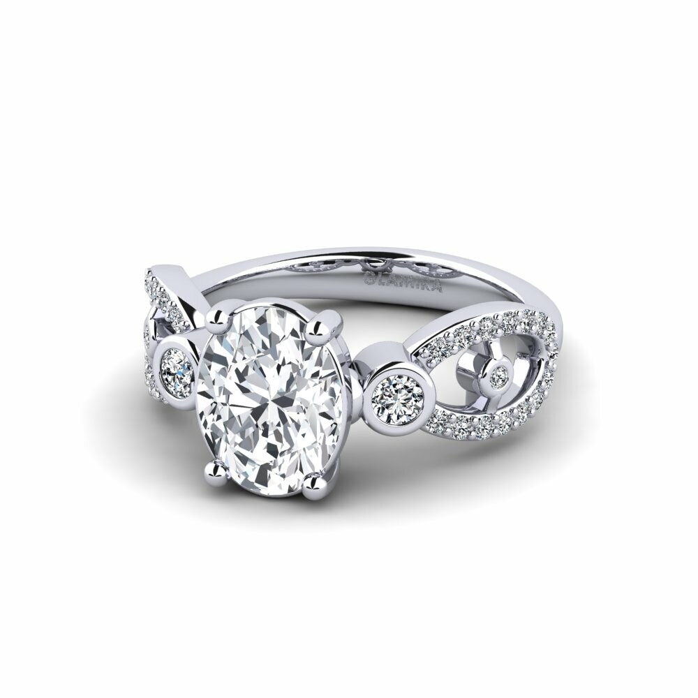 Circón Blanco Anillo de compromiso Fakisha - Oval
