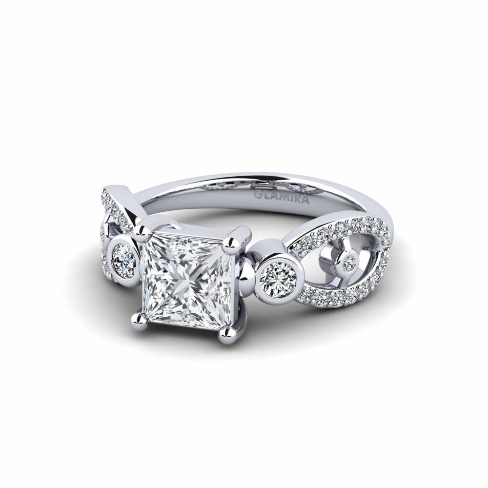 Circón Blanco Anillo de compromiso Fakisha - Princess