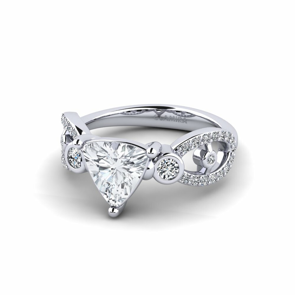Circón Blanco Anillo de compromiso Fakisha - Trillion