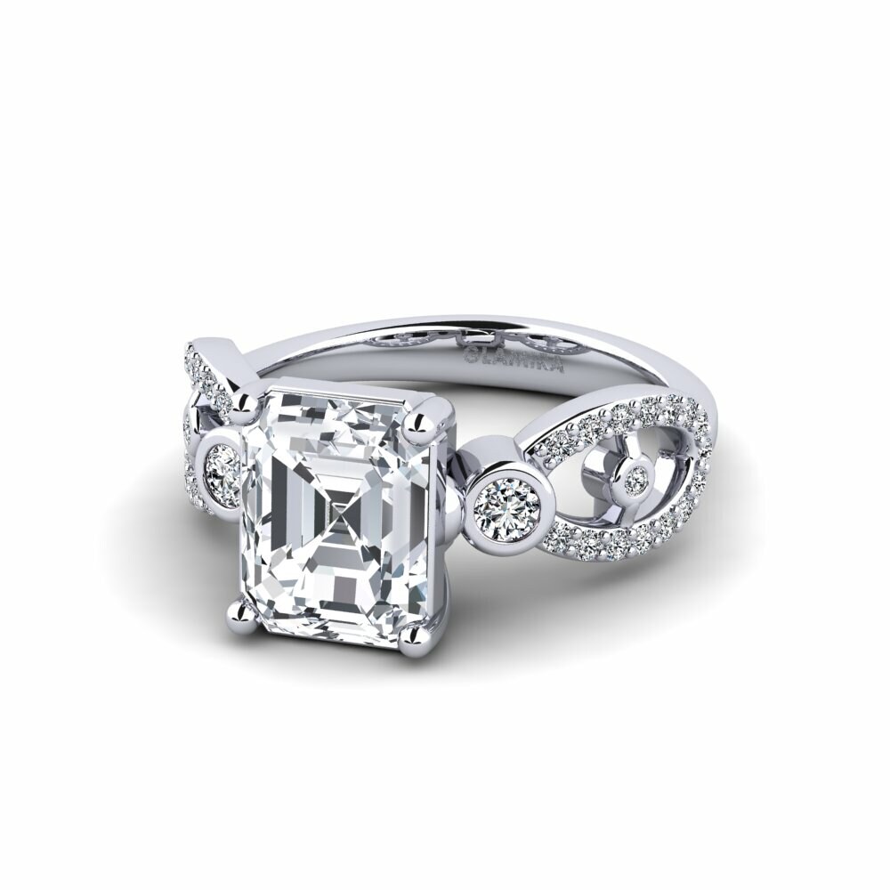 Circón Blanco Anillo de compromiso Fakisha - Emerald