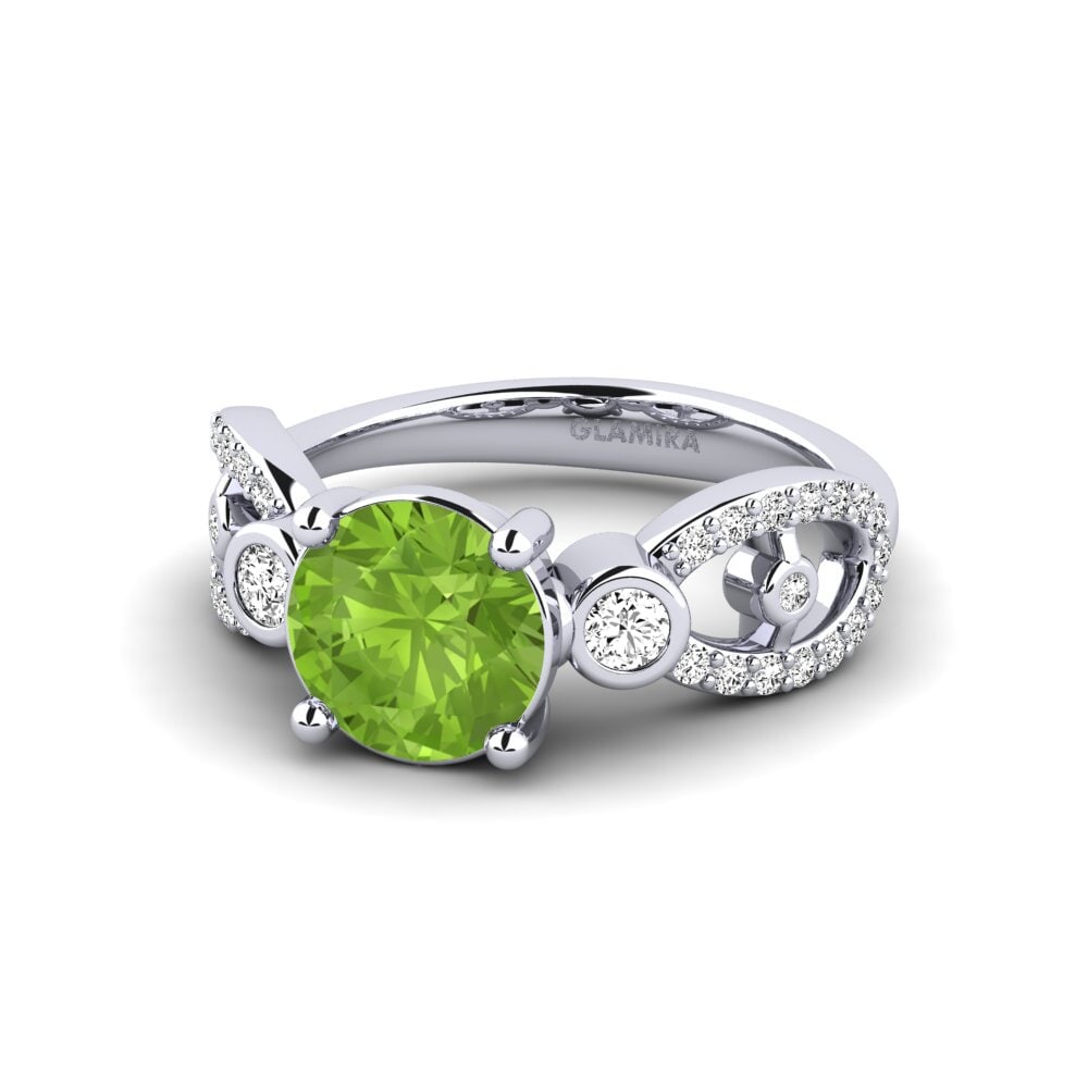 Peridoto Anillo de compromiso Fakisha - Round
