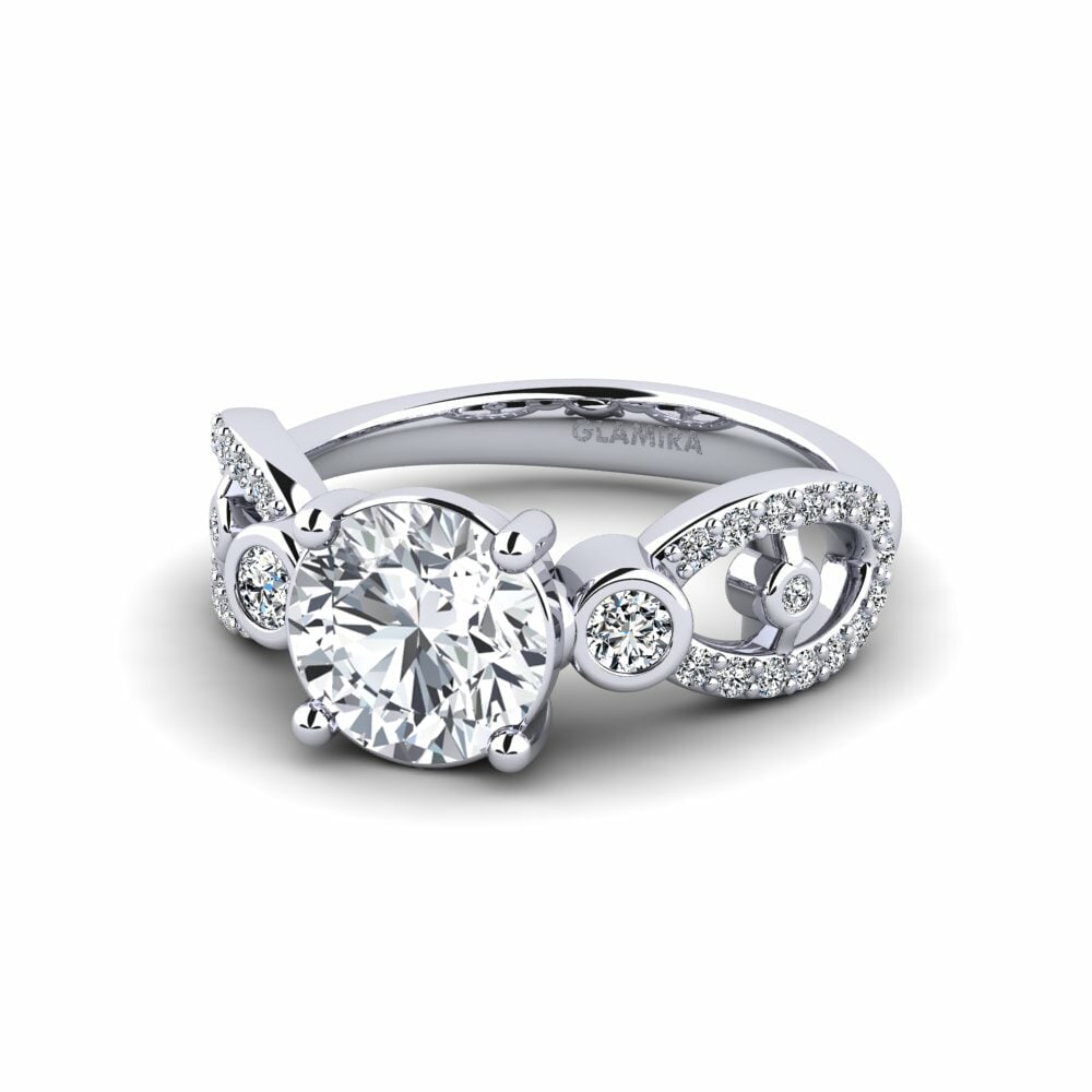 Circón Blanco Anillo de compromiso Fakisha - Round