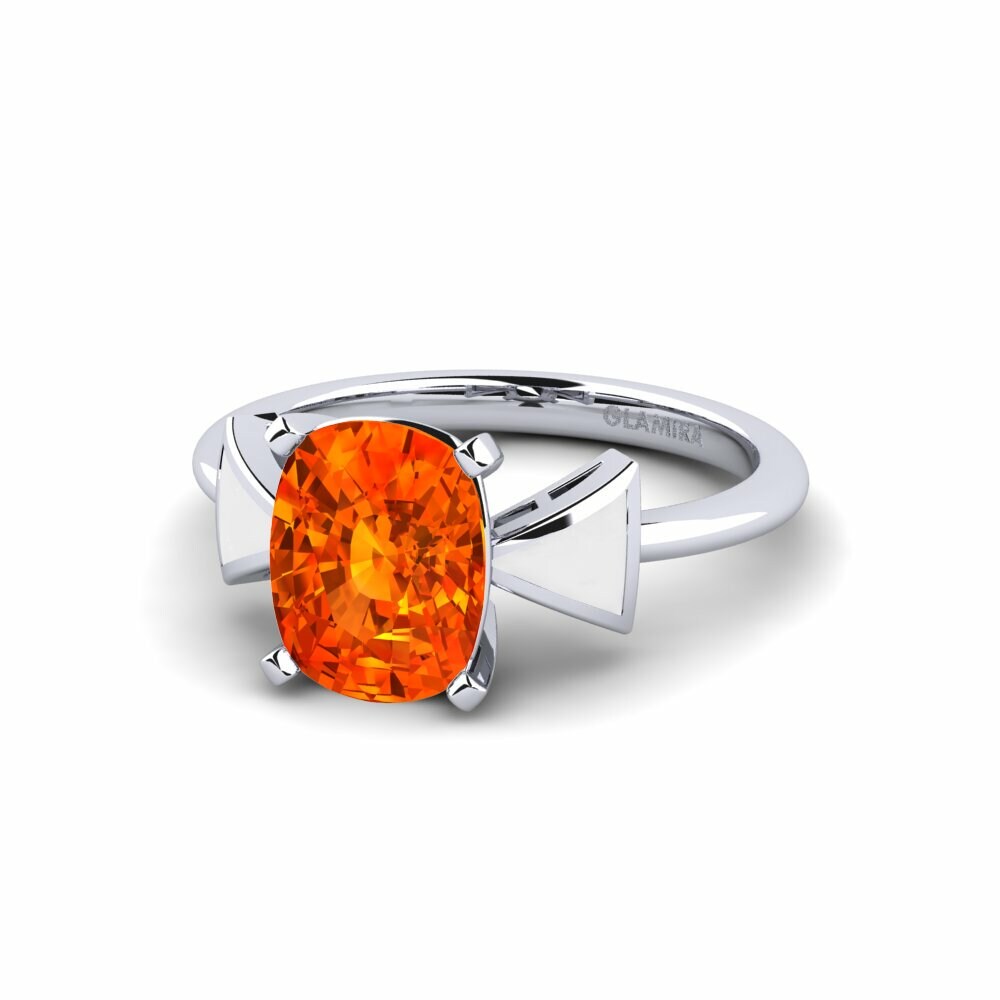 Bagues Saphir orange Solitaires Classiques