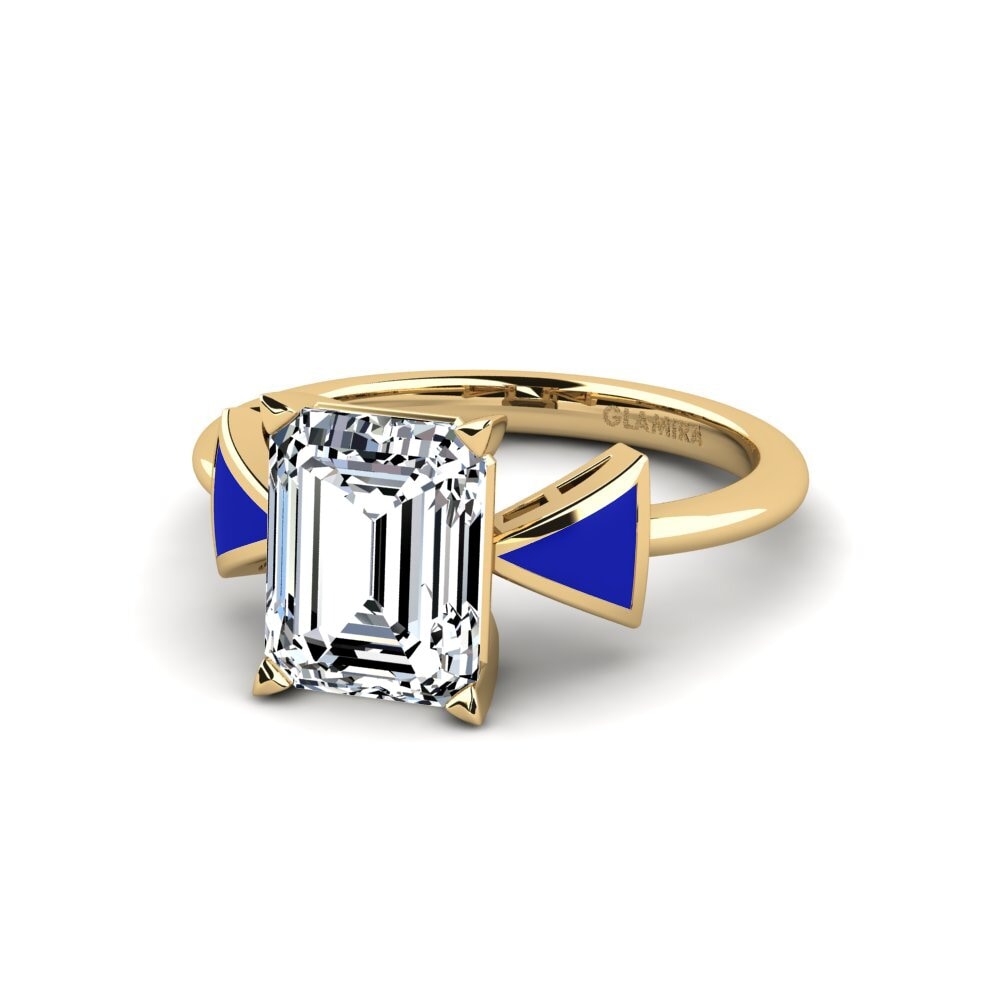 9ct Yellow Gold Engagement Ring Fratina - Emerald