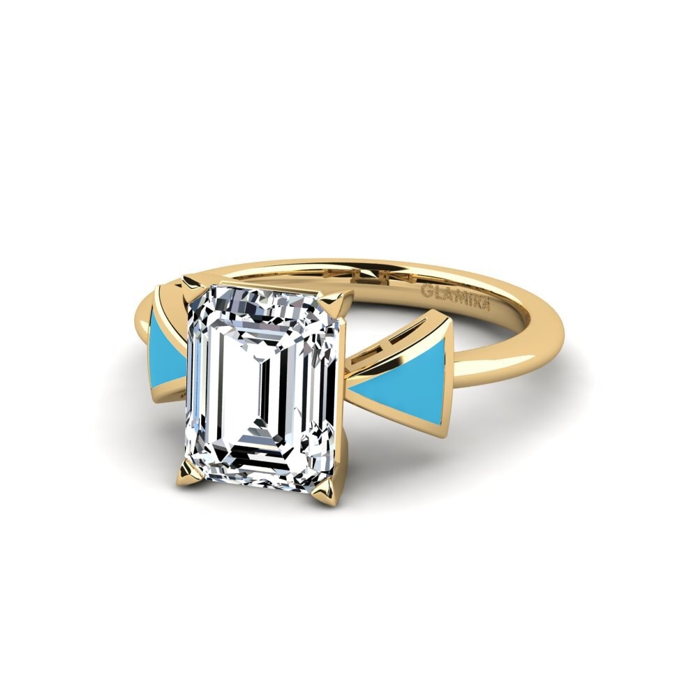 Gelbgold 375 Verlobungsring Fratina - Emerald