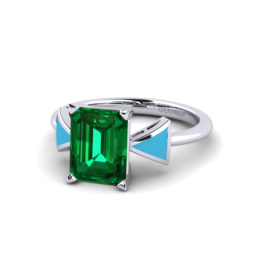 Smaragd (im Labor gezüchtet) Verlobungsring Fratina - Emerald